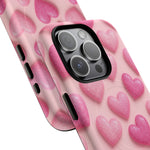 Barbiecore Glitter Hearts iPhone Case | MagSafe - Shamo's