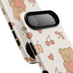 Teddy Berry Cozy Strawberry Pattern iPhone Case with MagSafe