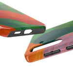 Abstract Color Wave Tough Phone Case — Bold Orange & Green Protective Phone Cover  Shamo's