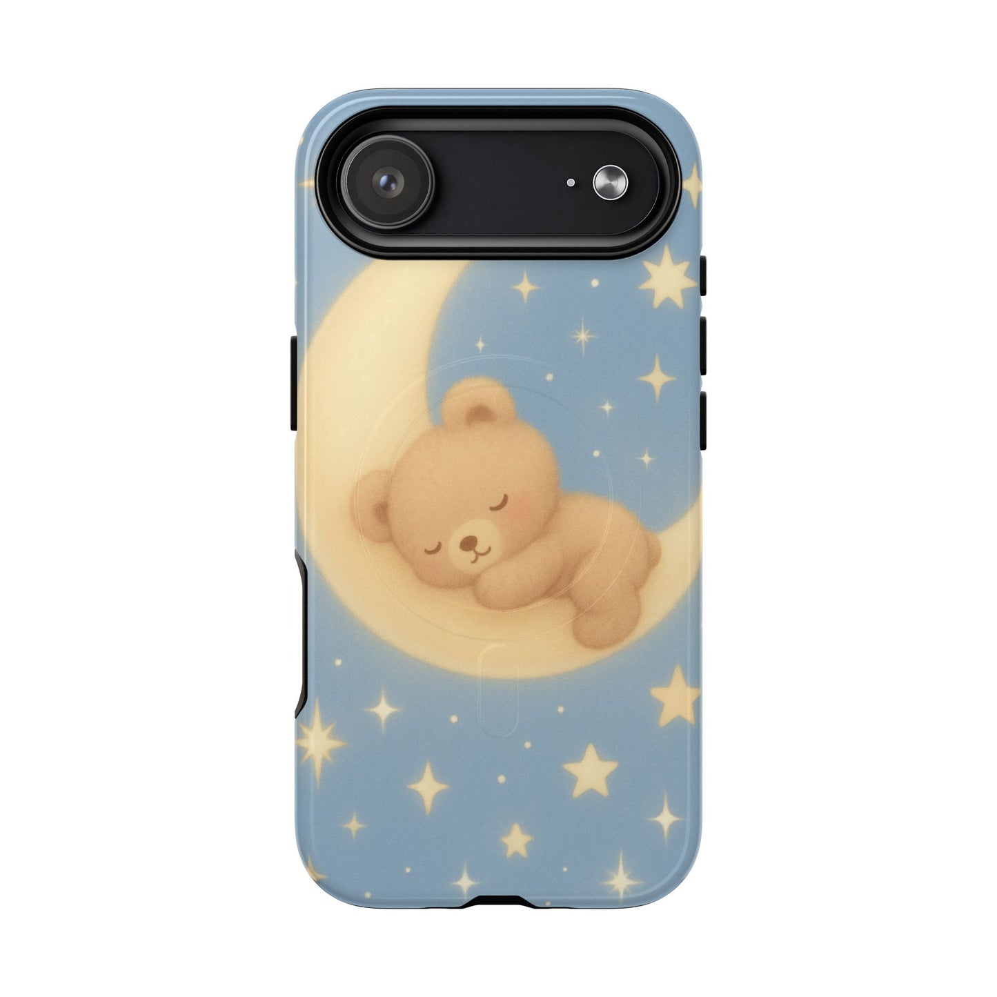 Sleepy Teddy Bear & Stars iPhone Case with MagSafe