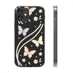 Butterfly Pearl Impact-Resistant Clear iPhone Case - Shamo's