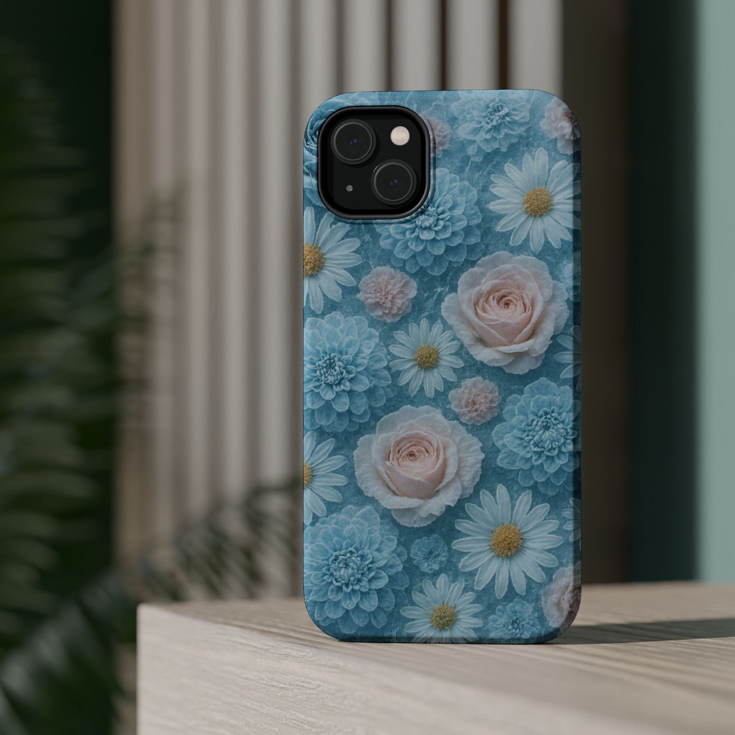 Frozen Floral Rose & Daisy Impact iPhone Case | MagSafe compatible  Shamo's