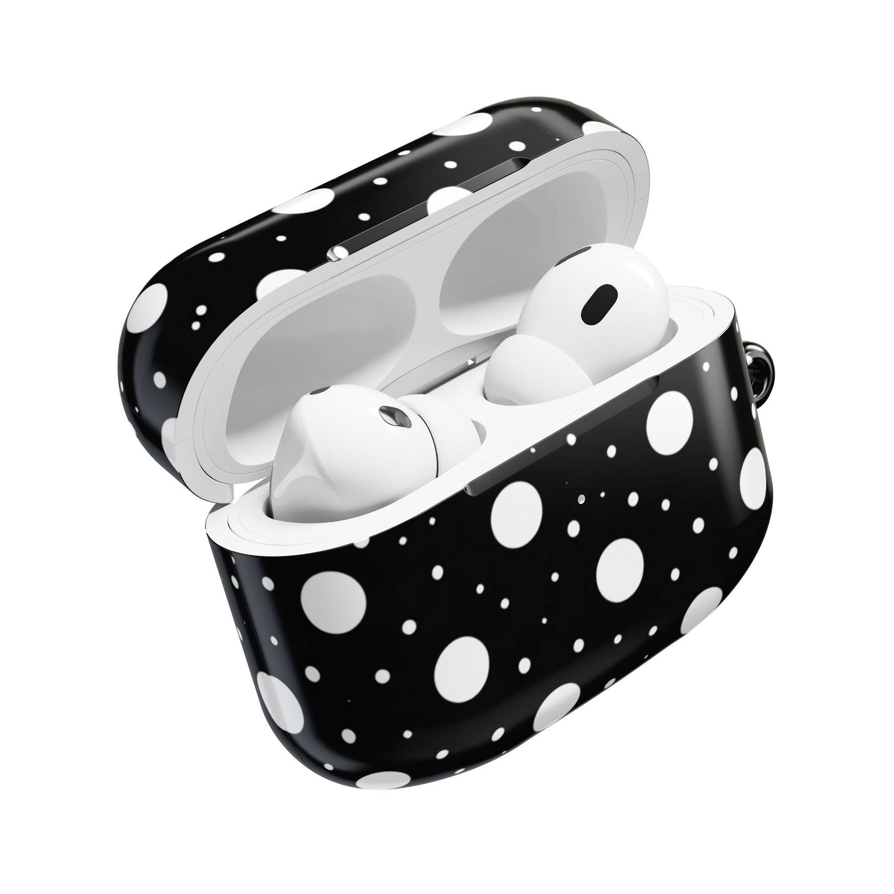 Polka Dot AirPod Case – Black & White Retro Spot Protective Cover