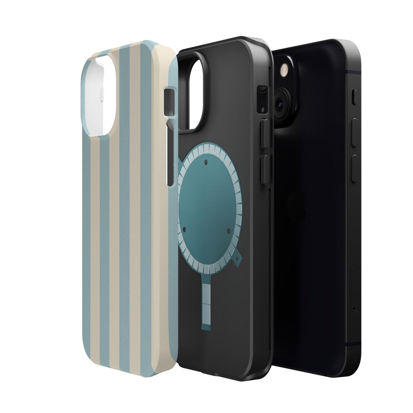 Blue Strips Pattern iPhone Case Compatible with MagSafe