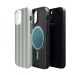Blue Strips Pattern iPhone Case Compatible with MagSafe - Shamo's