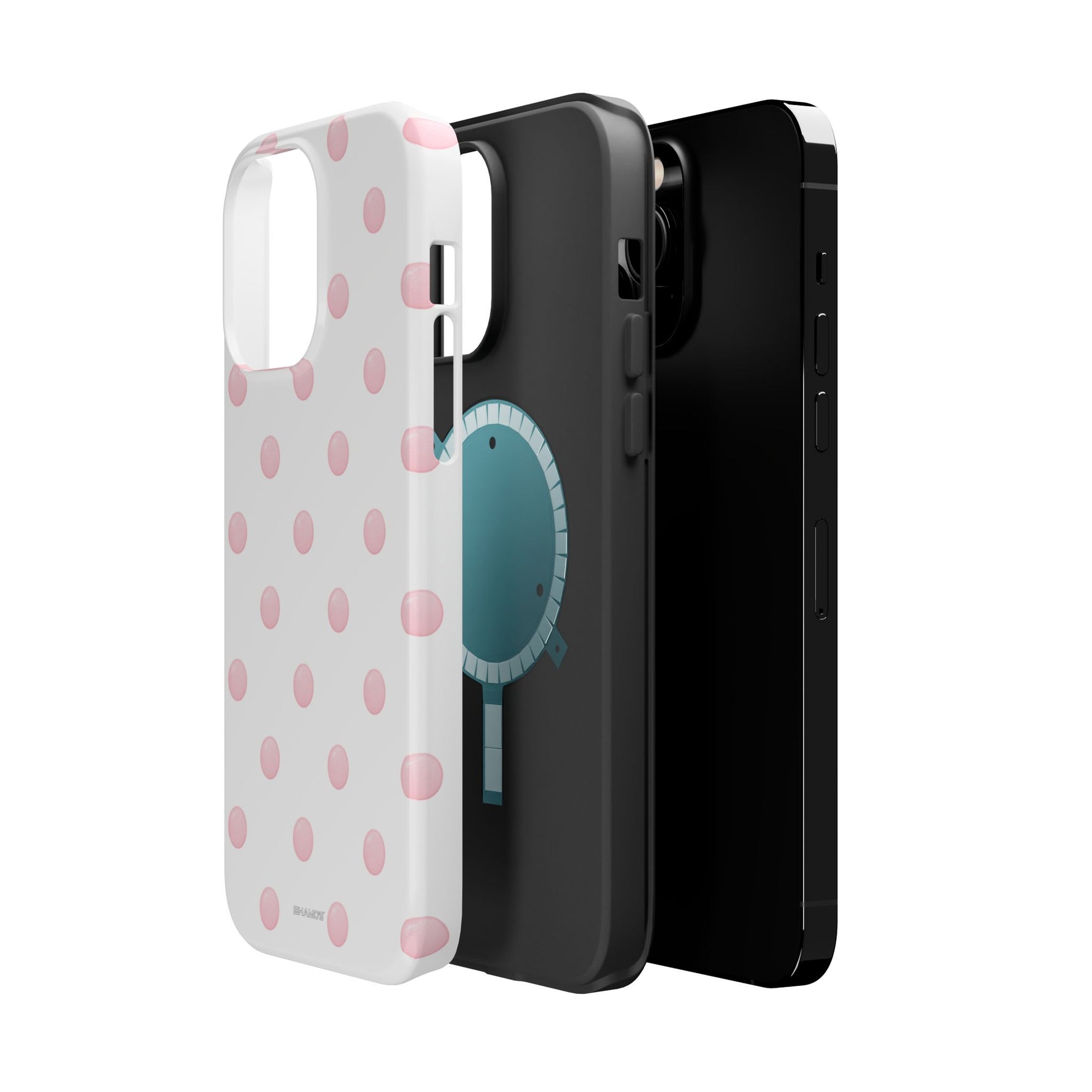 Pink Polka Dot Impact-Resistant Phone Case | MagSafe