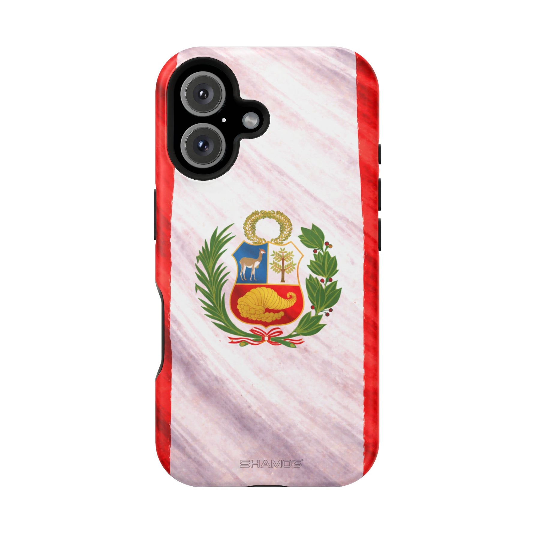 Peru Flag Magnetic Impact-Resistant Phone Case, Protective Patriotic Design, MagSafe Compatible - iPhone 16 / Matte - Shamo's