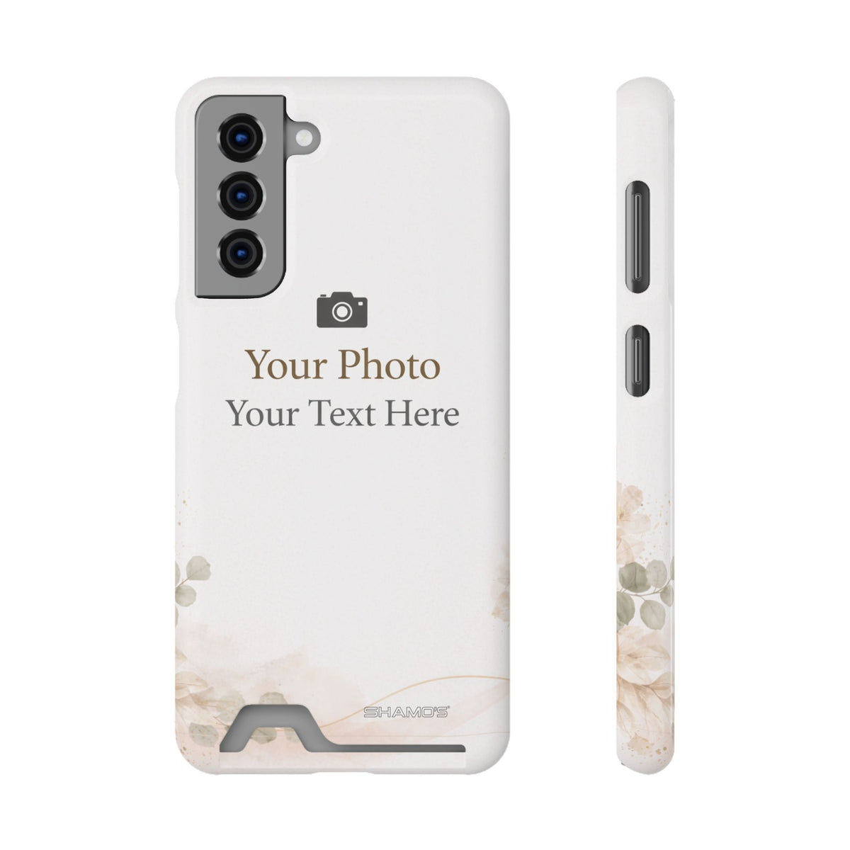 Funda para teléfono personalizable con tarjetero | Añade tu propia foto y texto