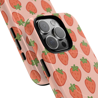Strawberry Pattern Magnetic Phone Case | Berry Sweet Love