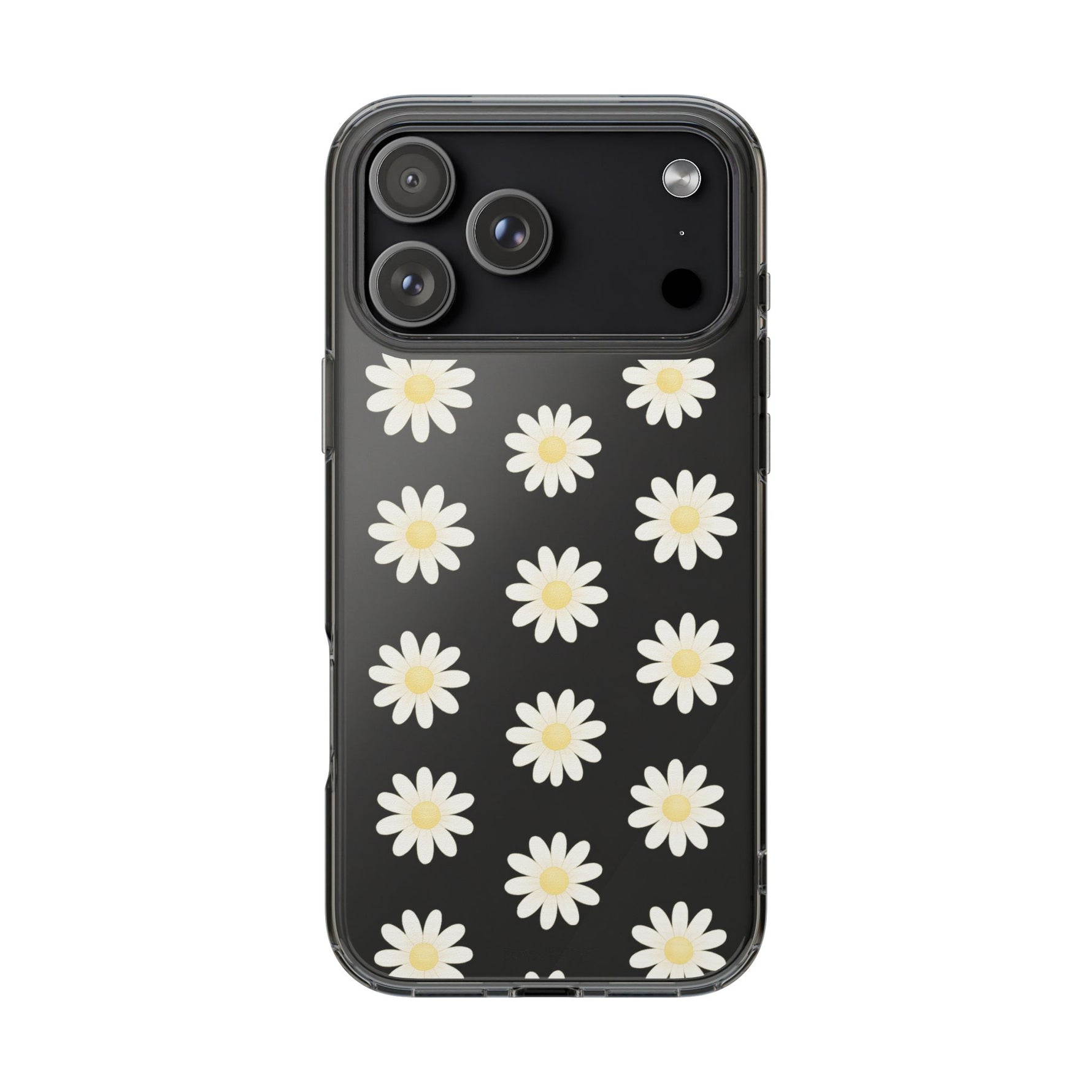Clear Daisy Floral Phone Case, Impact-Resistant, Anti-Yellowing, Camera & Screen Protection - iPhone 17 Pro Max / Without gift packaging - Shamo's