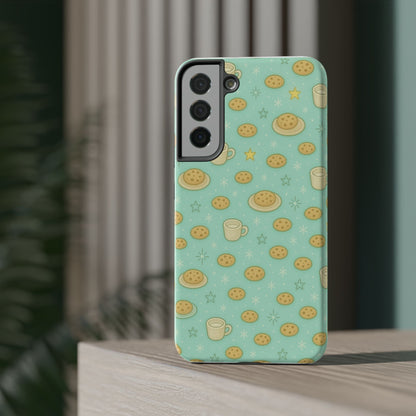 Cookie & Coffee Pattern Tough iPhone Case — Impact-Resistant