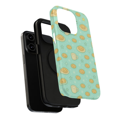 Cookie & Coffee Pattern Tough iPhone Case — Impact-Resistant