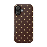 Polka Dot iPhone Case — Brown & Cream Protective Cover with MagSafe compatibility  Shamo's iPhone 17 / Matte