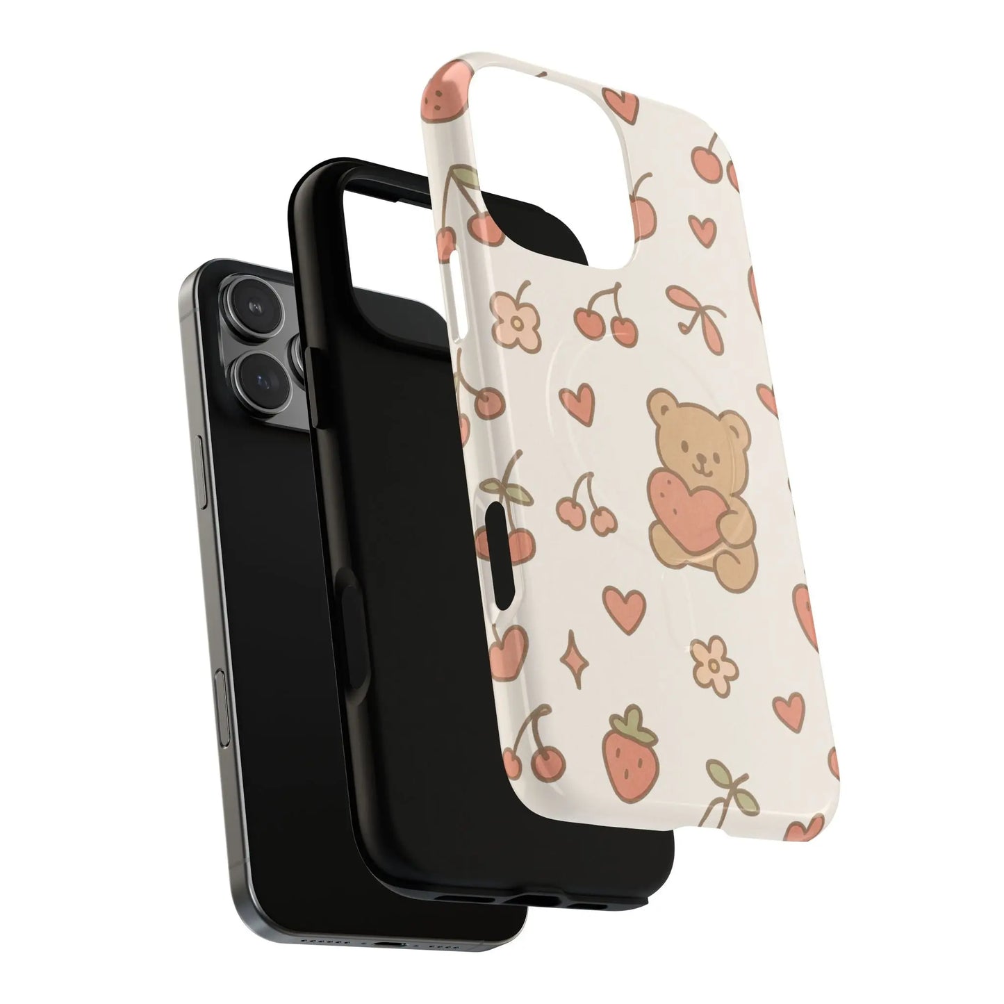 Teddy Berry Cozy Strawberry Pattern iPhone Case with MagSafe  Shamo's