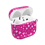 Pink Broken Heart Pattern AirPod Case — Cute Valentine Protective Charging Case