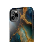 Blue Gold Agate Tough Phone Case Marble Stone Design  Shamo's