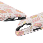Kawaii Snack Pattern Magnetic Phone Case, Cute Popcorn, Burger & Soda Design with MagSafe Compatibility