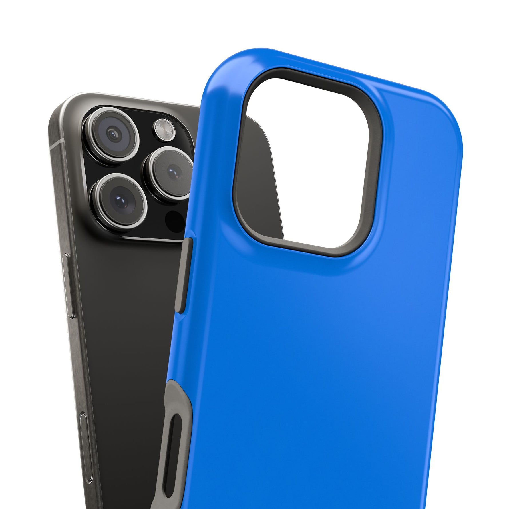 Cobalt Pop Blue Solid Color Impact-Resistant iPhone Case | Slim Shockproof MagSafe-Compatible