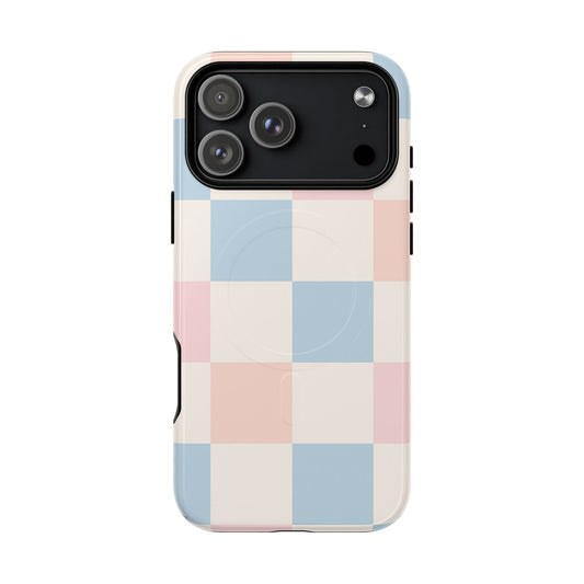 Pastel Checkerboard Pattern iPhone Cases - MagSafe