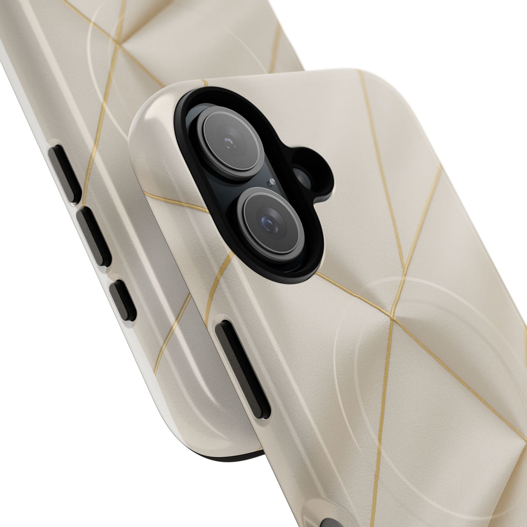 Beige Gold Geometric Luxury Series iPhone Case with MagSafe  Shamo's