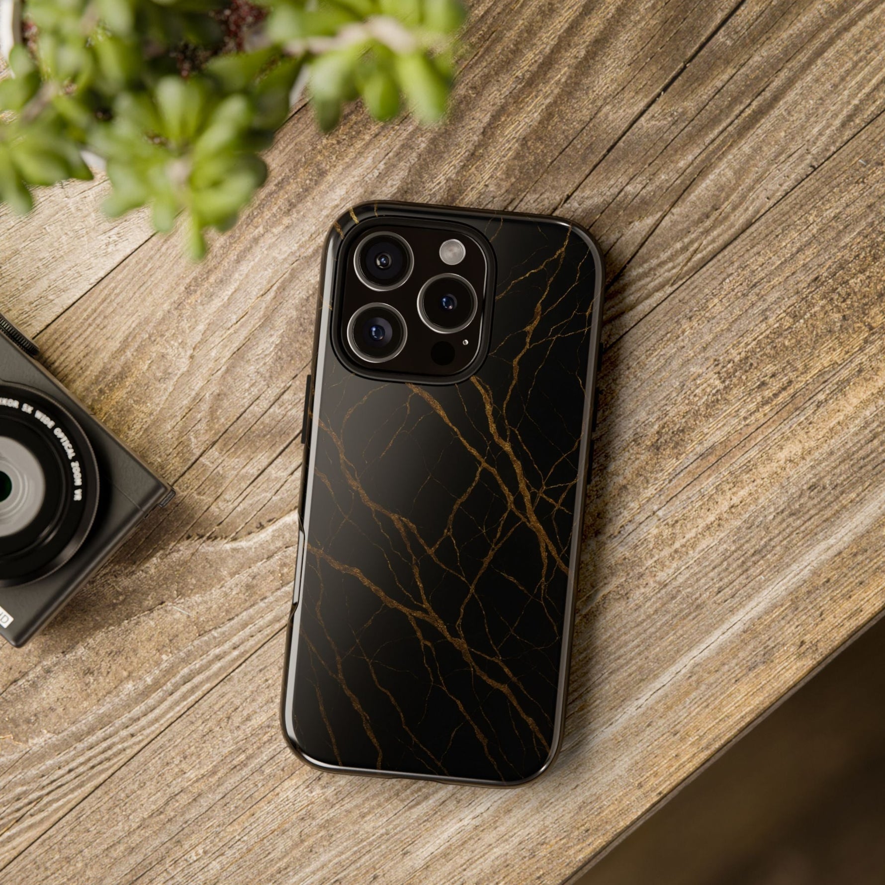 Black Marble Tough iPhone Case  Shamo's