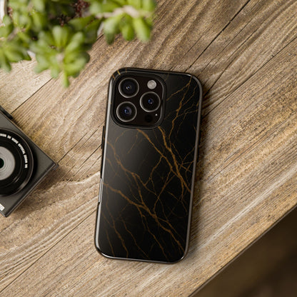 Black Marble Tough iPhone Case