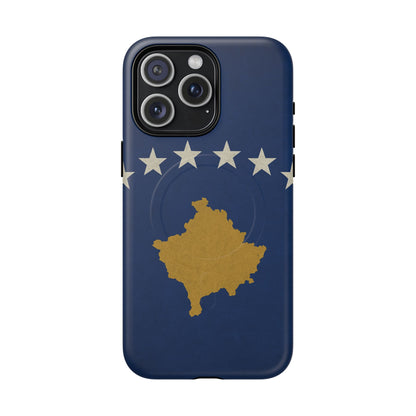 Kosovo Flag Tough iPhone Case — Navy Blue Stars & Gold Map (MagSafe compatible)  Shamo's iPhone 15 Pro Max / Matte