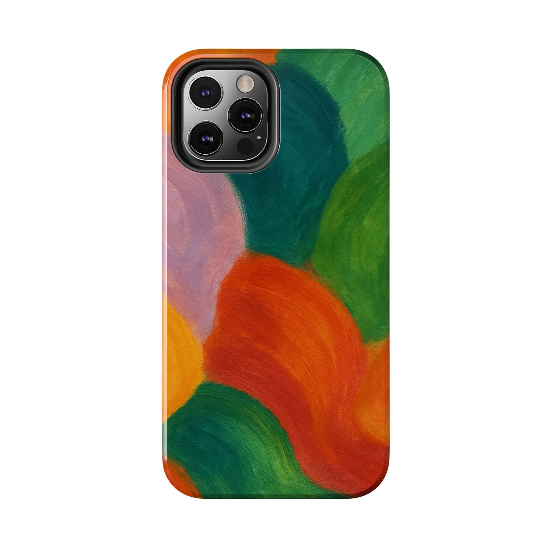 Abstract Color Wave Tough Phone Case — Bold Orange & Green Protective Phone Cover  Shamo's
