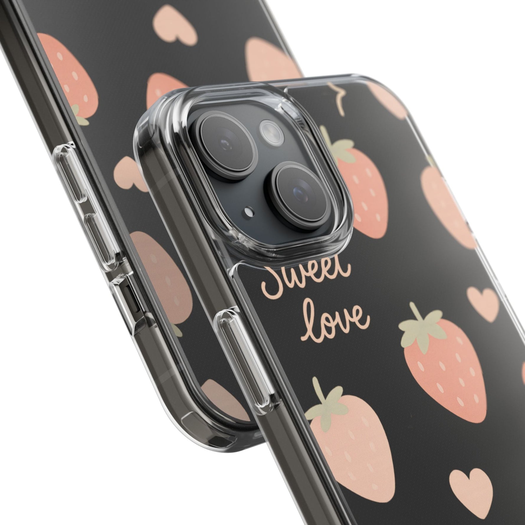 Sweet Love Strawberry Clear iPhone Case | MagSafe  Shamo's