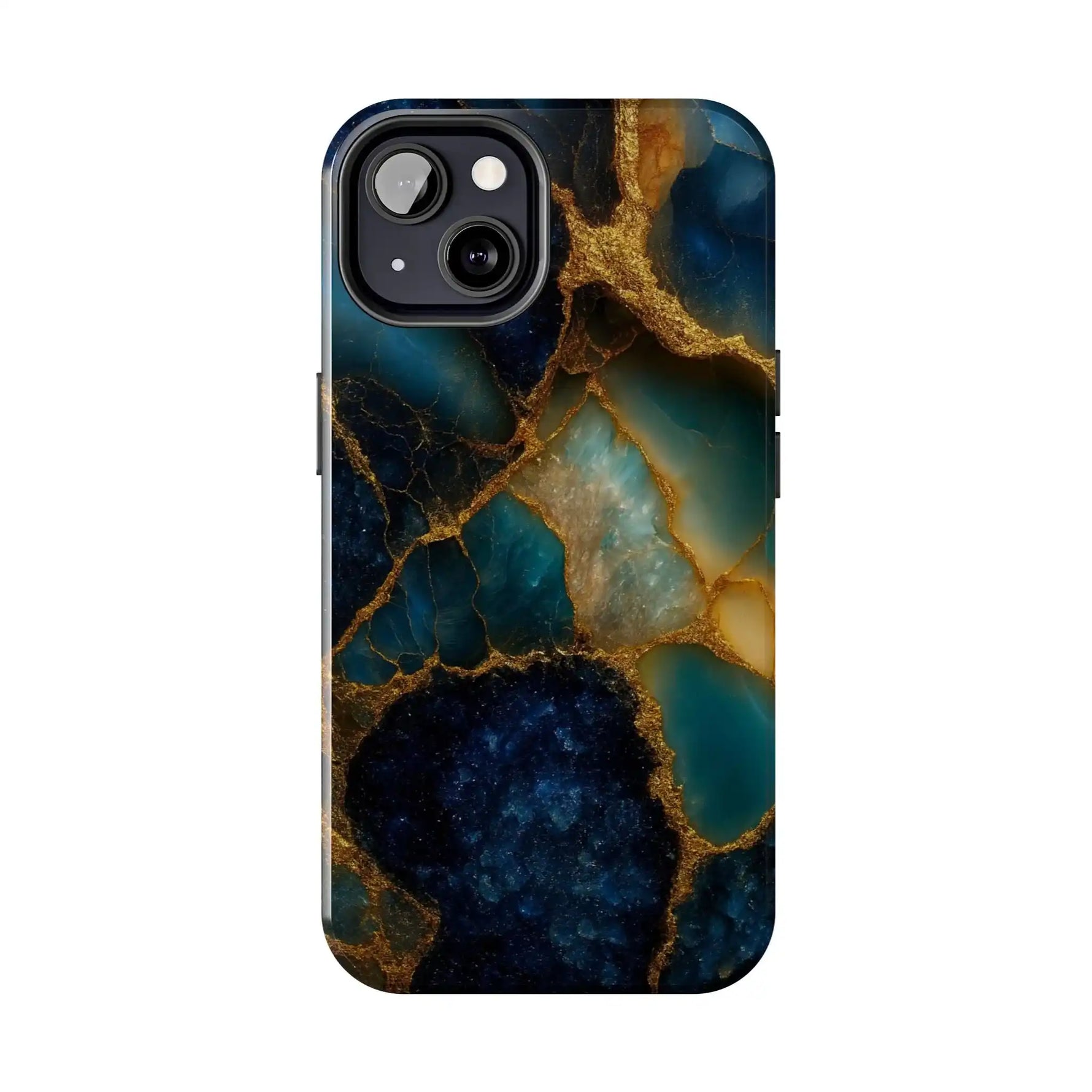 Blue Gold Agate Tough Phone Case Marble Stone Design  Shamo's