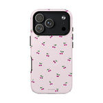 Cherry Pattern Tough Magnetic Phone Case — Pink Protective Magnetic iPhone Cover with MagSafe compatibility