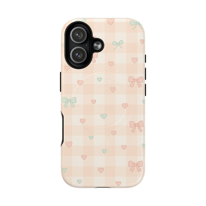 Sweet Pastel Checkered Bows Case for iPhone | MagSafe