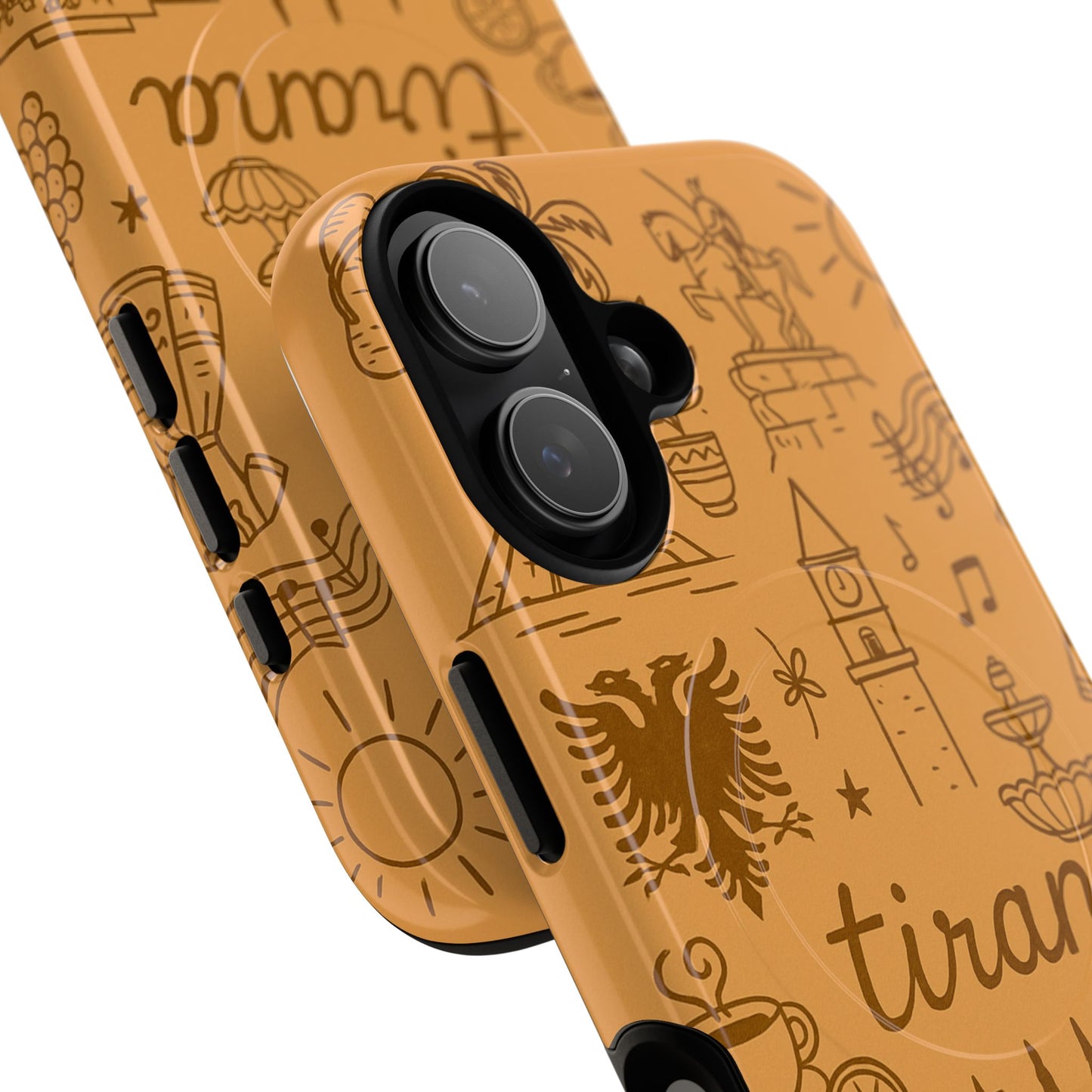 Tirana Illustrated Hand-Drawn iPhone Case — Albanian Landmarks & Icons | MagSafe compatible