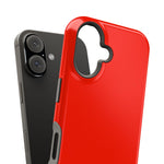 Electric Red Solid Color MagSafe Compatible Impact-Resistant iPhone Case | Slim Protective Cover
