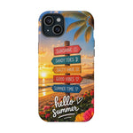 Hello Summer Phone Case — Tropical Beach MagSafe Impact-Resistant Case