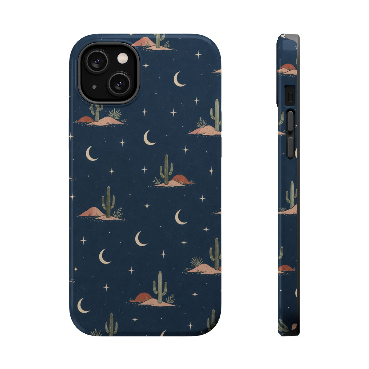 Desert Moon MagSafe Phone Case, glossy iPhone 14 Plus, rear and side profile