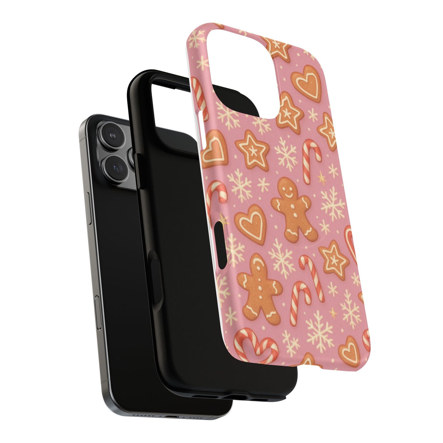 Pink Gingerbread Holiday iPhone Case with MagSafe compatibility