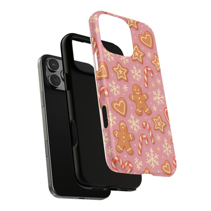 Pink Gingerbread Holiday iPhone Case with MagSafe compatibility