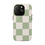 Sage Checkerboard Tough iPhone Case - Compatible with MagSafe - Shamo's