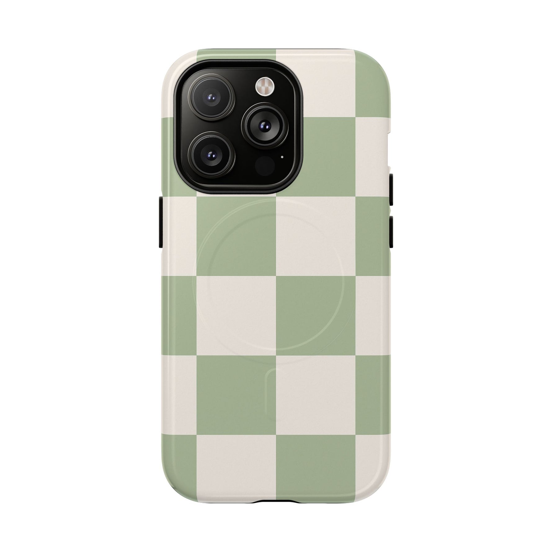 Sage Checkerboard Tough iPhone Case - Compatible with MagSafe - Shamo's