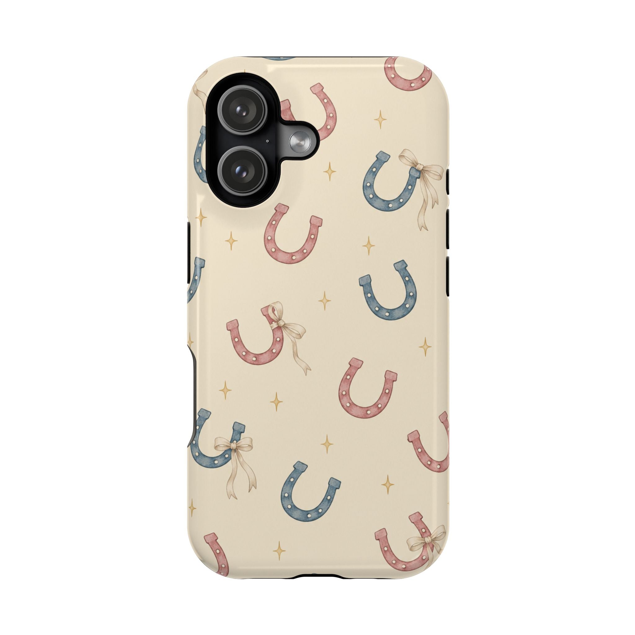 Prairie Horseshoes MagSafe Phone Case, glossy iPhone 17, rear view