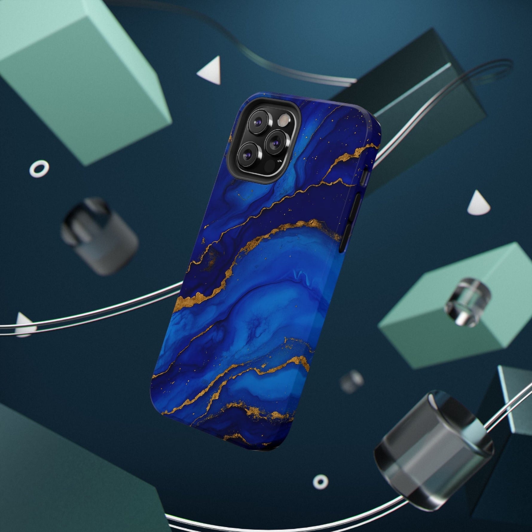 Blue Gold Marble Phone Case  Shamo's