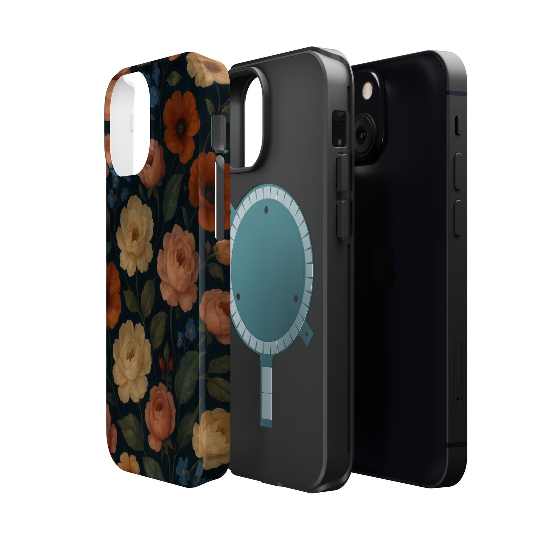 Floral Vintage Rose Magnetic Impact iPhone Case with MagSafe  Shamo's