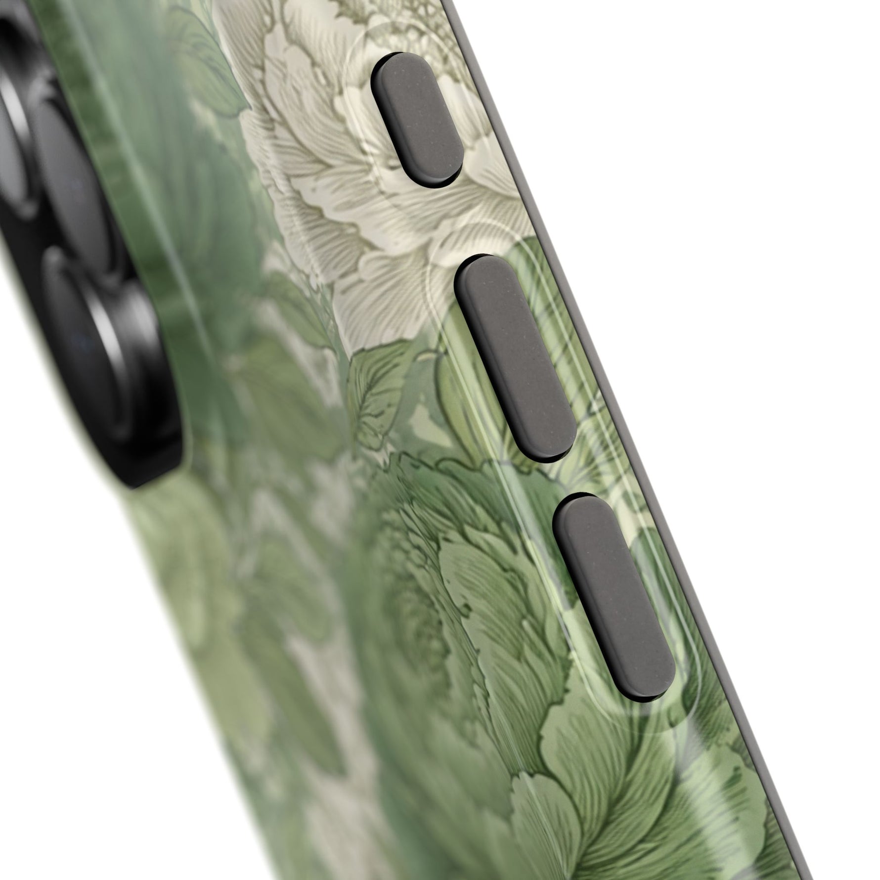 Green Succulent Floral Magnetic Impact-Resistant iPhone Case, MagSafe Compatible - iPhone 17 / Glossy - Shamo's