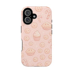 Pink Holiday Sweets Pattern (Cupcake, Pie, Candy Cane) iPhone Case with MagSafe  Shamo's iPhone 16 / Matte