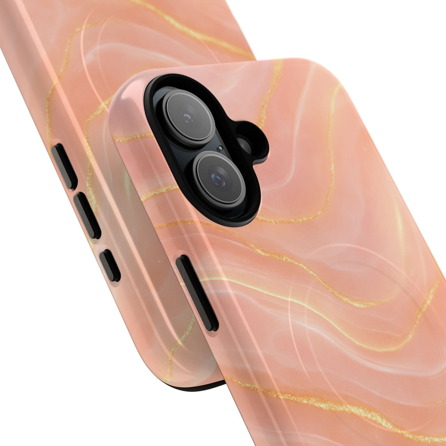 Luxury Series Pink Marble iPhone Case compatible with MagSafe