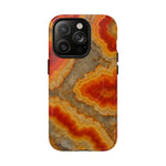 Agate Glow Marble iPhone Case Orange Geode Stone Design with MagSafe - Shamo's