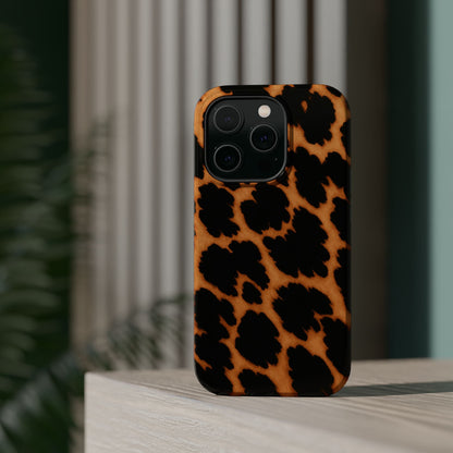 Leopard Print Impact-Resistant iPhone Case with MagSafe compatibility