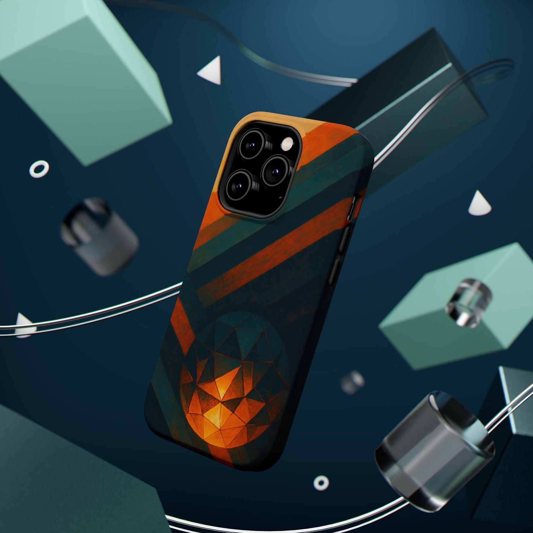 “Geometry of Becoming” Abstract iPhone MagSafe Case — Magnetic Impact-Resistant  Shamo's