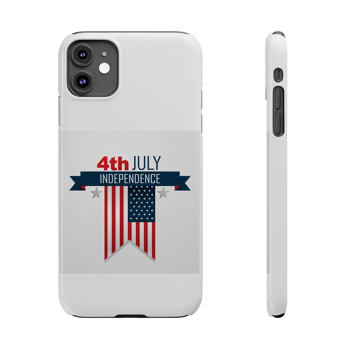 Slim Phone Cases with 4th of July writing for iPhone 17 and more